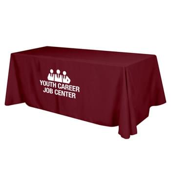 Flat Poly/Cotton 4-sided Table Cover - fits 8' standard table - Made of 65%/35% Poly/Cotton Twill (Weight 7-7.5 Oz/Sq. Yard) For All Colors Excluding Forest Green & Black | To Avoid Dye Migration, Forest Green & Black Use 100% Cotton Twill (Weight 8-8.5 Oz/Sq. Yard) Fabric (This Keeps White Imprints From Changing Colors) | Fits Table Size: 96" W x 29" H x 30" D | Covers Four Sides Of A 8 Foot Standard Table | Works Great For Smaller Tables, Easily Tuck Edges To Provide A Neat Look | Rolled Hem And Rounded Corners