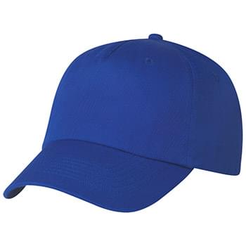 5 Panel Polyester Cap - 100% Polyester | 5 Panel, Medium Profile | Unstructured Crown & Pre-Curved Visor | Adjustable Self-Material Strap With VelcroÂ® Closure