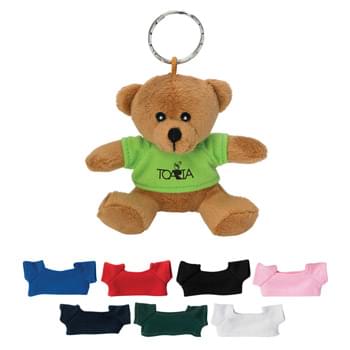 Mini Bear Key Chain - Keep Cuteness At Your Fingertips With This 3 Â½" Teddy Bear Key Chain! | 8 Popular Shirt Colors | Split Ring