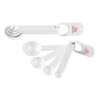 Set Of Four Measuring Spoons - Measurements: Â¼ Teaspoon, Â½ Teaspoon, 1 Teaspoon, 1 Tablespoon | Measuring Scales Molded On Handles | Meets FDA Requirements | BPA Free | Hand Wash Recommended
