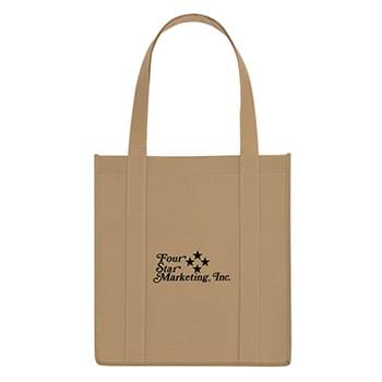 Non-Woven Avenue Shopper Tote Bag - Made Of 80 Gram Non-Woven, Coated Water-Resistant Polypropylene | Recyclable | Reusable | Reinforced 21" Handles | 8" Gusset With Matching Covered Bottom Insert | Great For Grocery Stores, Markets, Book Stores, Etc. | Spot Clean/Air Dry