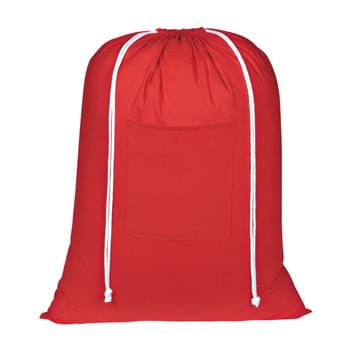 Cotton Laundry Bag - Made Of 100% Cotton | Drawstring Closure | Front Pocket | Spot Clean/Air Dry