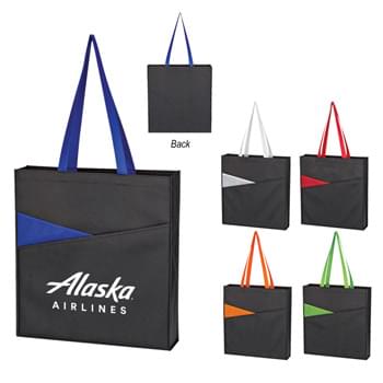 Non-Woven Redirection Tote Bag - Made Of 80 Gram Non-Woven, Coated Water-Resistant Polypropylene | 2 Large Front Pocket | 3 Ã‚Â¼" Gusset | 23" Handles | Spot Clean/Air Dry