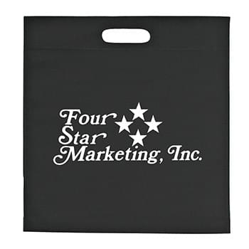 Large Heat Sealed Non-Woven Exhibition Tote - Made Of 80 Gram Non-Woven, Coated Water-Resistant Polypropylene | Die Cut Handles | 2" Bottom Gusset | Great For Literature Packets, Handouts, Grab Bags And Much More | Spot Clean/Air Dry