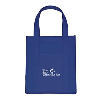 Matte Laminated Non-Woven Shopper Tote Bag - Made Of 80 Gram Laminated Non-Woven, Coated Water-Resistant Polypropylene | Reinforced 20" Handles | 10" Gusset With Matching Covered Bottom Insert | Reusable | Recyclable | Front Pocket | Great For Grocery Stores, Markets, Book Stores, Etc. | Spot Clean/Air Dry