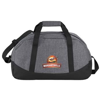 Graphite 18" Duffel Bag - This stylish duffel bag stays on trend at a great value. The heathered material stands out from the rest. Perfect size for overnight stays. Permanent adjustable shoulder strap. 
