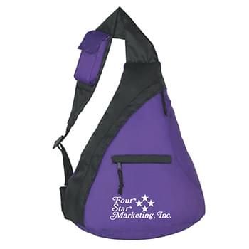 Budget Sling Backpack - Made Of 210D Polyester | Front Zippered Pocket | Adjustable Padded Shoulder Sling With Pocket | Spot Clean/Air Dry