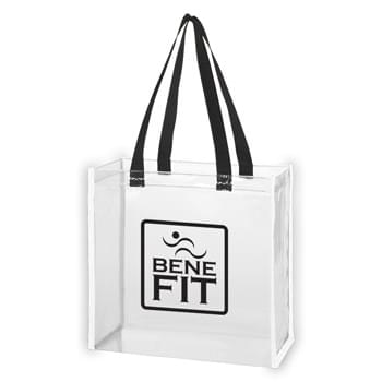 Clear Reflective Tote Bag - Made Of PVC Material | Patented Reflective Piping | Meets CPSIA & Prop65 Limits for Lead, Heavy Metals, and Phthalates | Meets NFL Sizing Guidelines | 6" Gusset | 22" Handles | Spot Clean/Air Dry