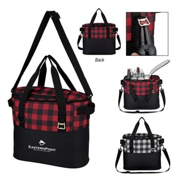 Northwoods Cooler Bag - Made Of 600D Polyester | PEVA Lining | Front Pocket | Zippered Insulated Main Compartment | Adjustable Shoulder Strap And Web Carrying Handles | Bottle Opener On Front | Ring Attachment For Keys, Etc.