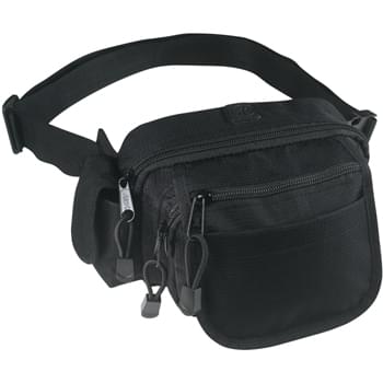 All-In-One Fanny Pack - Made Of Nylon Ripstop | Inside Mesh Pocket | 3 Zippered Pockets, 1 Front Pocket, And Side Cell Phone Pocket | Padded, Mesh Lined Back | Adjustable Waist Strap | 52" Maximum Belt Size