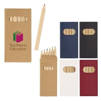 6-Piece Colored Pencil Set - Pencil Colors Include Black, Blue, Brown, Green, Red and Yellow
