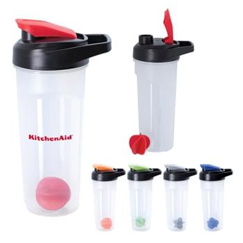 21 Oz. Jet Shaker Bottle - AS Material | Screw On, Spill-Resistant Flip-Top Lid   | Easy Carry Handle  | Measurement Scale In Ounces And Milliliters Makes Tracking Liquid Intake Easy  | Removable Agitator Ball Easily Mixes Powders Or Flavored Beverages  | Wide Opening Makes It Easy To Add Ice Or Mixes  | Meets FDA Requirements   | BPA Free   | Hand Wash Recommended
