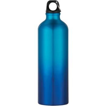 - 25 Oz. Gradient Aluminum Bike Bottle - Screw On, Spill-Resistant Lid | Comes With Split Ring | Meets FDA Requirements | BPA Free | Hand Wash Recommended