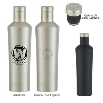 18 Oz. Dwindle Stainless Steel Bottle - Screw On, Spill-Resistant Lid | Double Wall Construction For Insulation Of Hot And Cold Liquids | Vacuum Sealed | Keeps Drinks Cold Up To 24 Hours And Hot Up To 12 Hours | Meets FDA Requirements | BPA Free | Hand Wash Recommended