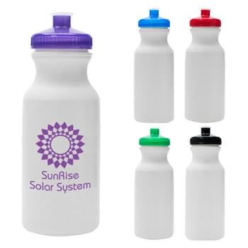 20 Oz. Water Bottle - BPA Free | Proposition 65 Compliant | Contains No Lead | Made In The USA | Leak-Resistant Push Pull Lid | Meets FDA Requirements | Made With Up To 25% Post-Industrial Recycled HDPE Material | Hand Wash Recommended