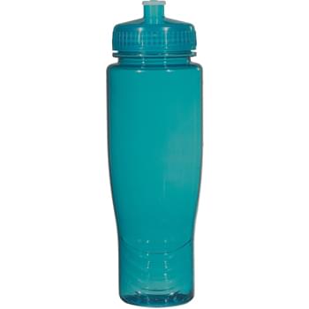 Poly-Clean™ 28 Oz. Plastic Bottle - BPA Free | Proposition 65 Compliant | Contains No Lead | Made With PET Material | Meets FDA Requirements | Leak-Resistant Push Pull Lid | Does Not Retain Odor Or Taste | Not For Hot Liquid Use | Made In The USA | Hand Wash Recommended