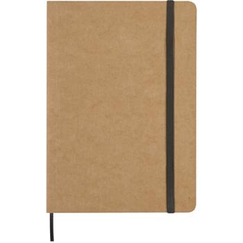 5" x 7" Eco-Inspired Strap Notebook - Paper Cover   | Colored Strap And Bookmark   | 80 Page Lined Notebook