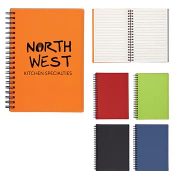 5" X 7" Rubbery Spiral Notebook - Rubberized Cover And Cardboard Back | 70 Page Lined Notebook