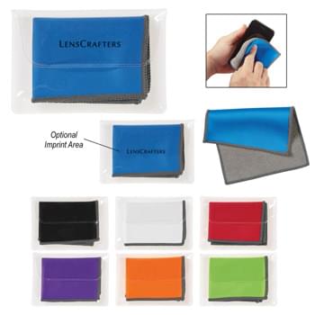 Dual Microfiber Cleaning Cloth - 7 Ã‚Â½" W x 5 Ã‚Â½" H Cloth | 400 Gram Microfiber | Microfiber Cloth On One Side With Microfiber Towel On The Other | Great For Cleaning Sunglasses Or Computer Screens