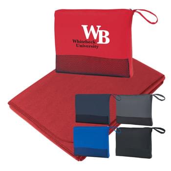 Travel Blanket - Large 47" x 60" 100% Polyester | Polyester And Mesh Bag With Zippered Closure And Handle For Easy Carrying | Great For Travel | Surface Washable