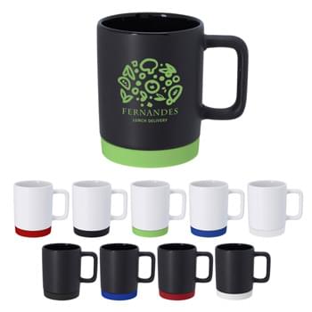 10 Oz. Coast Ceramic Mug - Soft Touch Base Acts As A Coaster  | Meets FDA Requirements   | Hand Wash Recommended