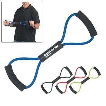 Exercise Band - Easy To Store In A Backpack, Drawer, Etc. For Workouts Any Time, Any Place | Stretchable Latex Material With EVA Foam Handles | Great For Company Wellness Programs, Gyms, Weight Loss Clinics, Etc.