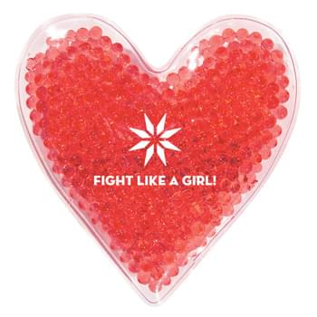 Heart Shape Gel Beads Hot/Cold Pack - Therapeutic Gel Pack Applies Heat Or Cold To Sore Muscles | Microwave And Freezer Safe | Reusable And Non-Toxic | Instructions Printed On Reverse Side