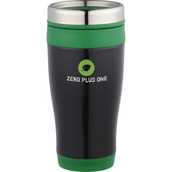 Carmel 16-oz. Travel Tumbler - Double-wall construction. Stainless Steel twist-on lid with slide-lock drink opening.
