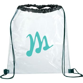 Rally Clear Cinch - Clear material makes this bag perfect for stadium, event, workplace and other safety purposes. Open main compartment with drawstring rope closure.