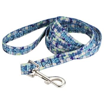 Full Color Pet Leash - 3/4"W x 60"L - Fully sublimation-dyed pet leash. 3/4-inch width. Heavy-duty, high-quality smooth polyester webbing with increased tensile strength. Includes Metal Snap Hook. Packed in standard bundles of 25. Made in USA. FOB ZIP: RI, 02920