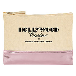 12 Oz. Cotton Cosmetic Bag With Metallic Accent