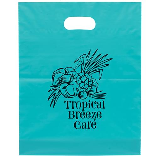 11-7/8 W x 15 H  x  3 -  Colorful Die Cut Handle Frosted Plastic Bags 
