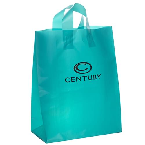 13 W x 6 x 16-7/8 H - Colorful Frosted Plastic Shopping Tote Bags 