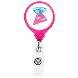 Hot Pink Jumbo Round Badge Reel