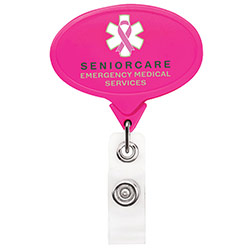 Hot Pink Jumbo Oval Badge Reel