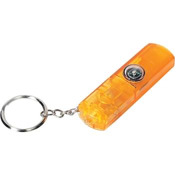 Whistle, Light And Compass Key Chain