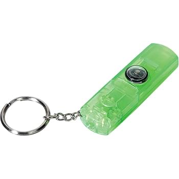 Whistle, Light And Compass Key Chain