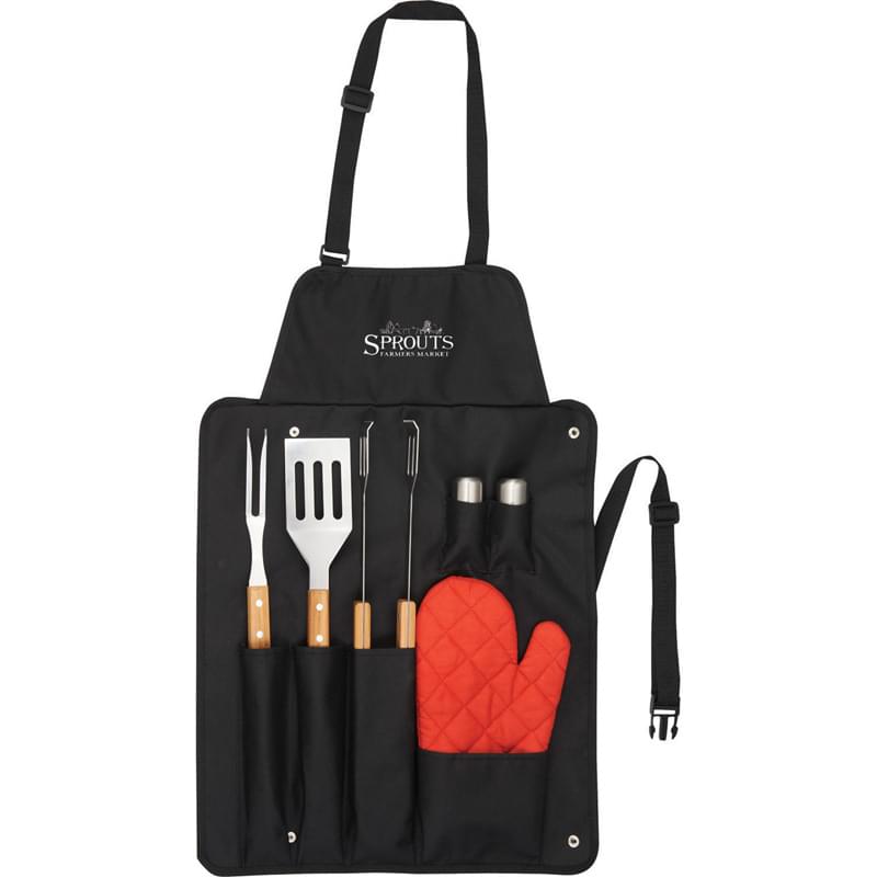 BBQ Now Apron and 3 piece BBQ Set