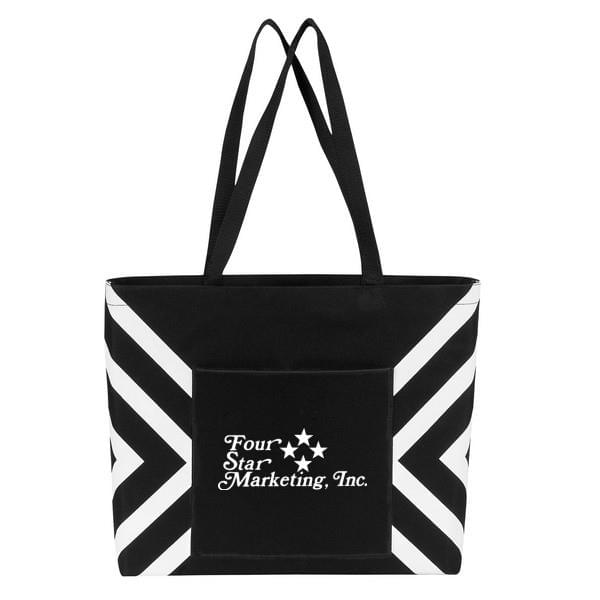 Geometric Print Accent Tote