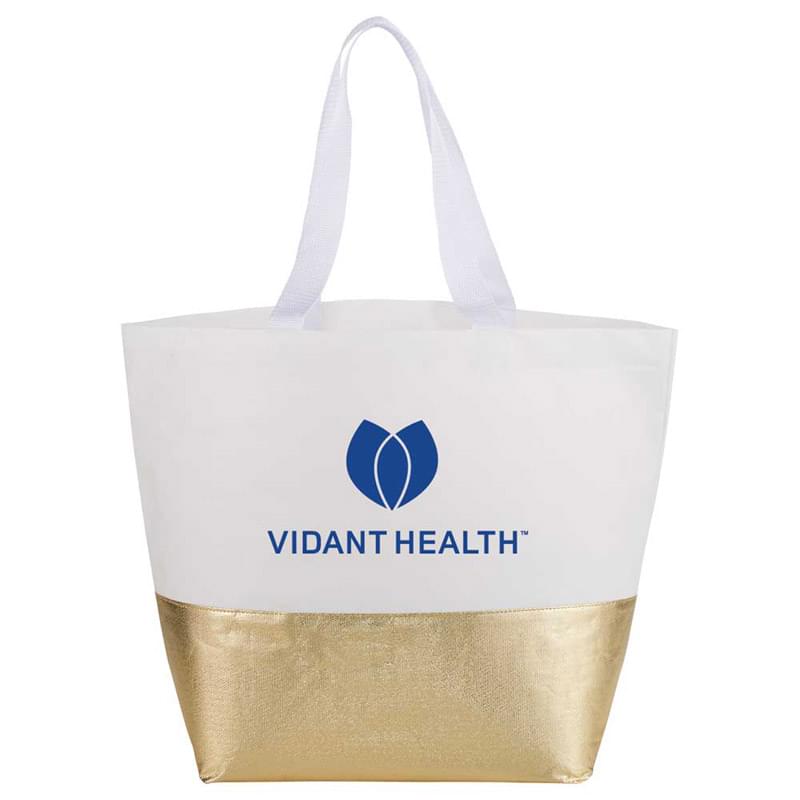 Large Non-Woven Metallic Bottom Tote