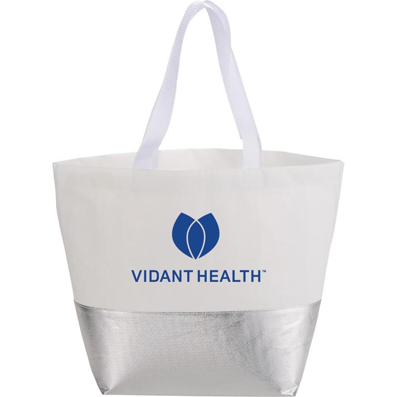 Large Non-Woven Metallic Bottom Tote