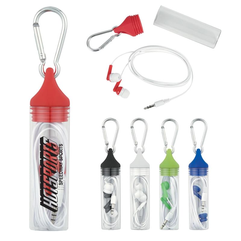 Earbuds In Case With Carabiner