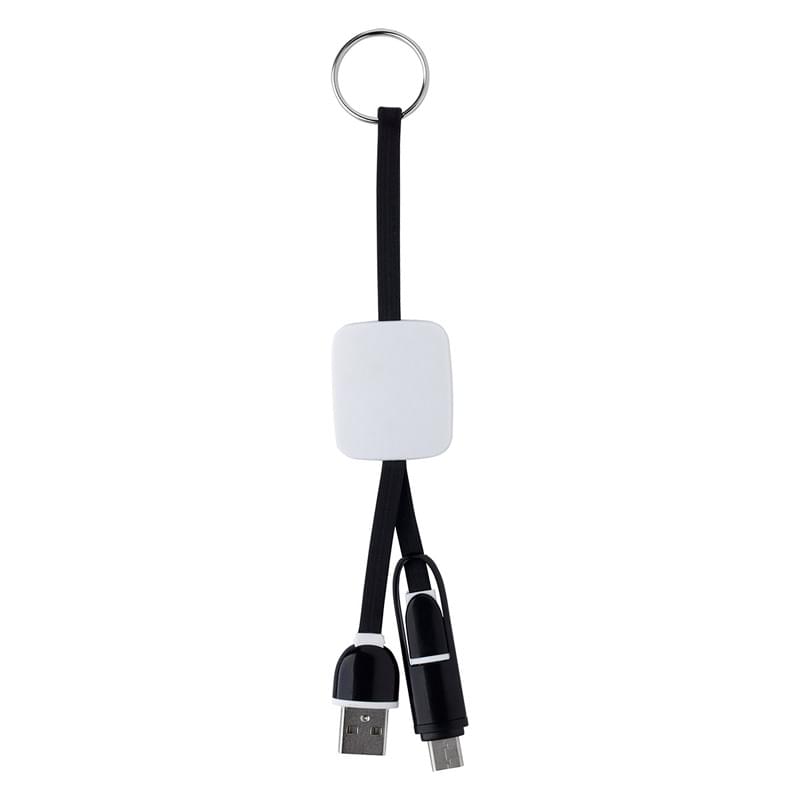 Slide Charging Cables On Key Ring