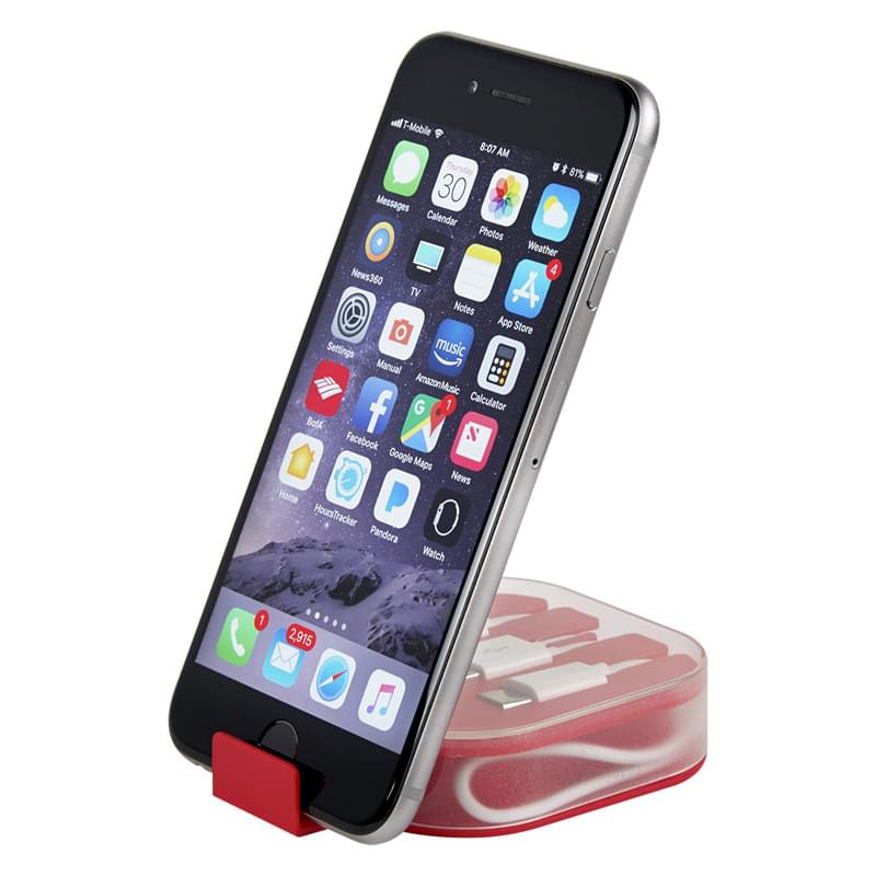 2-In-1 Charge Cable With Phone Stand Travel Case