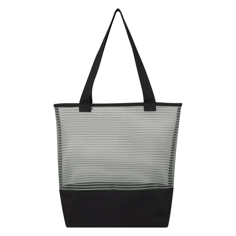 Sheer Mesh Pinstripe Tote Bag