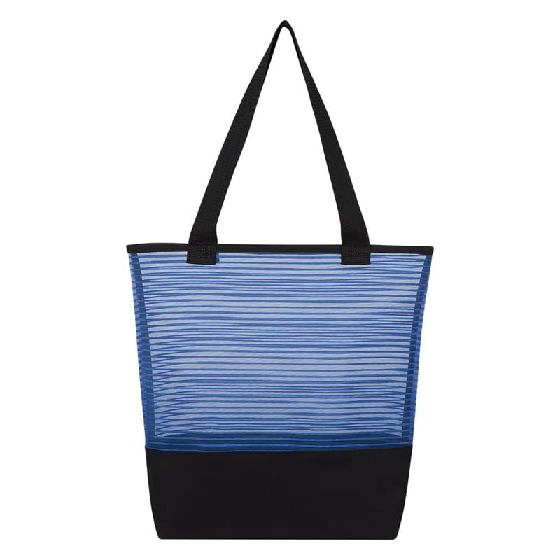 Sheer Mesh Pinstripe Tote Bag