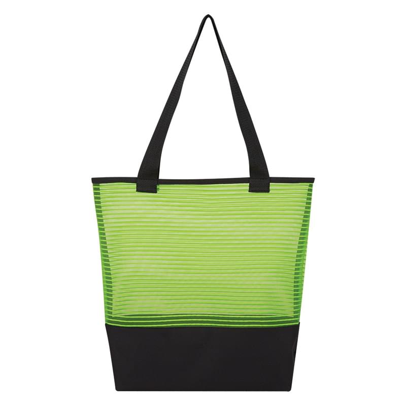 Sheer Mesh Pinstripe Tote Bag