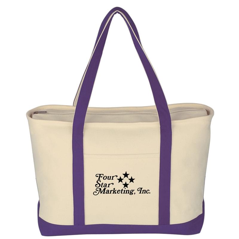 Large Heavy Cotton Canvas Boat Tote