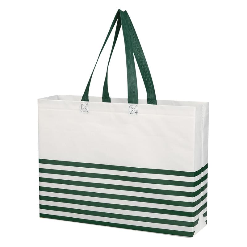 Non-Woven Horizontal Stripe Tote Bag