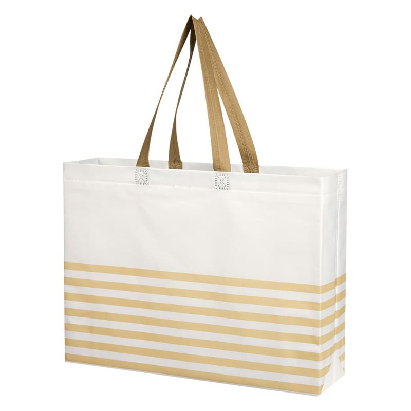 Non-Woven Horizontal Stripe Tote Bag